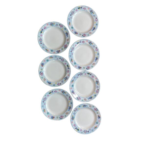1990's Vitromaster Sea Side salad plates, set of 7 - Picture 1 of 6